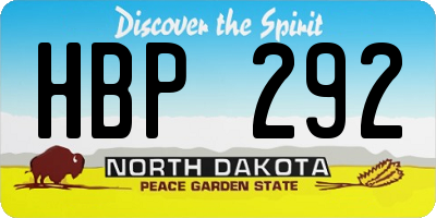 ND license plate HBP292