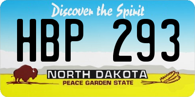 ND license plate HBP293