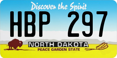 ND license plate HBP297