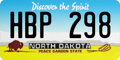 ND license plate HBP298