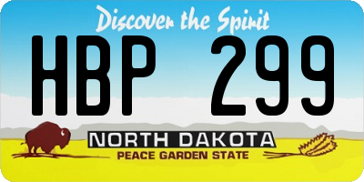 ND license plate HBP299