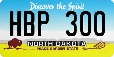 ND license plate HBP300