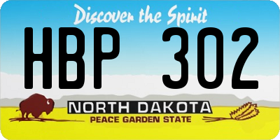 ND license plate HBP302