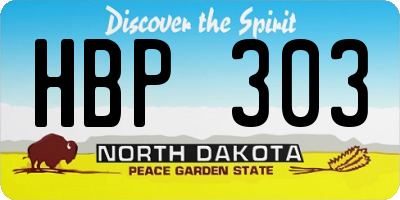 ND license plate HBP303