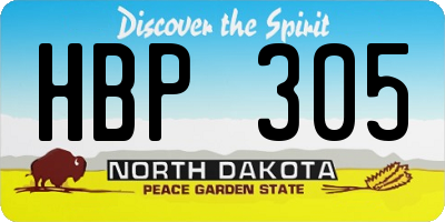 ND license plate HBP305