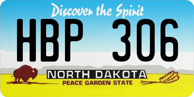 ND license plate HBP306