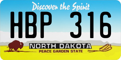 ND license plate HBP316