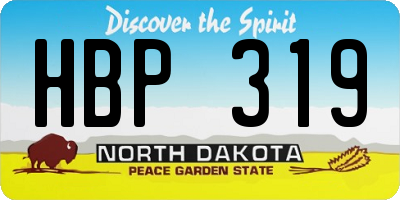 ND license plate HBP319