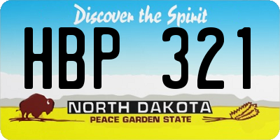 ND license plate HBP321