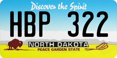 ND license plate HBP322