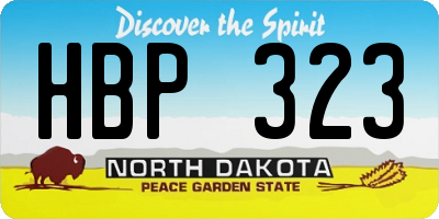 ND license plate HBP323