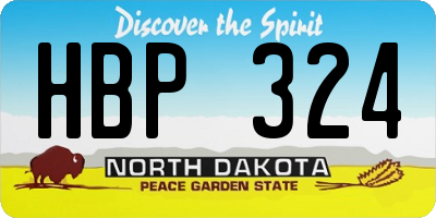 ND license plate HBP324
