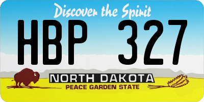 ND license plate HBP327