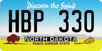 ND license plate HBP330
