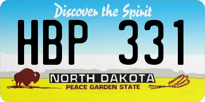 ND license plate HBP331