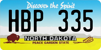 ND license plate HBP335