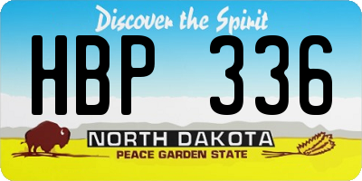 ND license plate HBP336