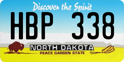 ND license plate HBP338