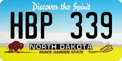 ND license plate HBP339