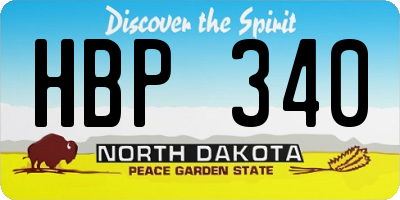 ND license plate HBP340