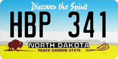 ND license plate HBP341