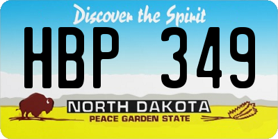 ND license plate HBP349