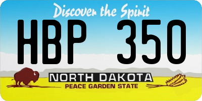 ND license plate HBP350