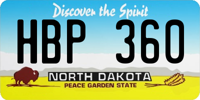 ND license plate HBP360