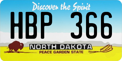 ND license plate HBP366