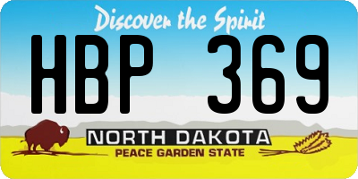 ND license plate HBP369