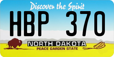 ND license plate HBP370