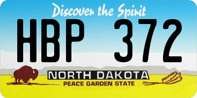 ND license plate HBP372