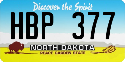 ND license plate HBP377