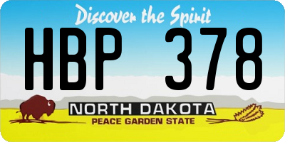 ND license plate HBP378