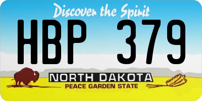 ND license plate HBP379