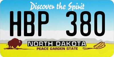 ND license plate HBP380