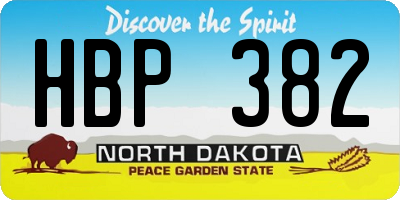 ND license plate HBP382