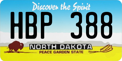 ND license plate HBP388