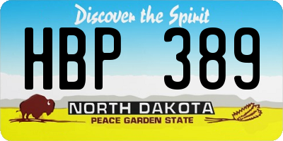 ND license plate HBP389
