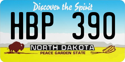 ND license plate HBP390
