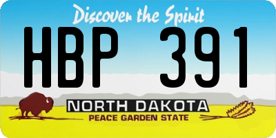 ND license plate HBP391