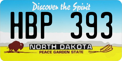 ND license plate HBP393