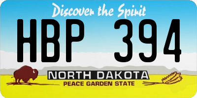 ND license plate HBP394