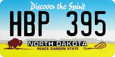 ND license plate HBP395