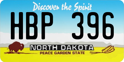 ND license plate HBP396