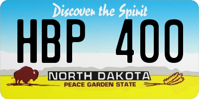 ND license plate HBP400