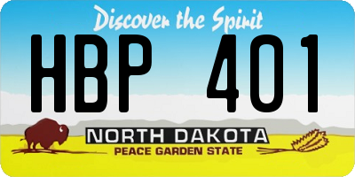 ND license plate HBP401