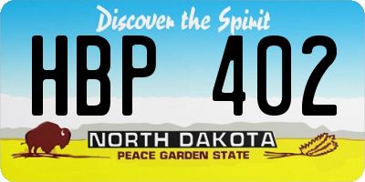 ND license plate HBP402