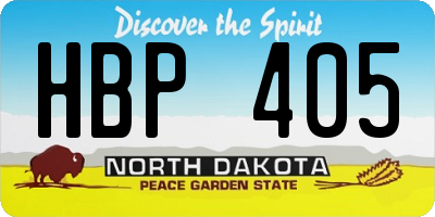 ND license plate HBP405