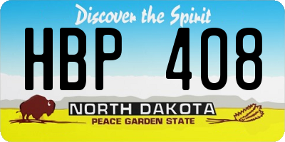 ND license plate HBP408